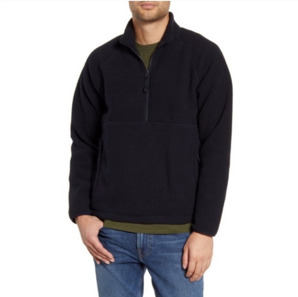 Everlane ReNew Fleece Half Zip Dark Navy Pullover